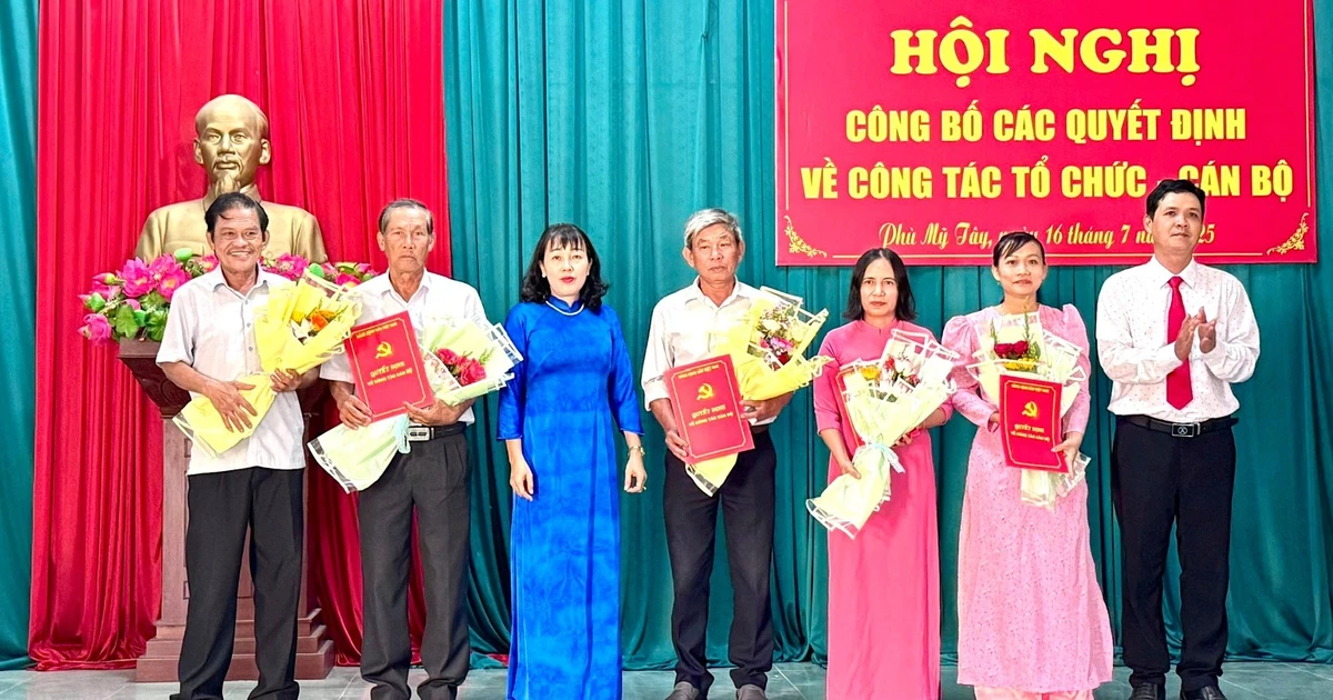 ឃុំ Phu My Tay បានប្រកាសសេចក្តីសម្រេចលើការងាររបស់អង្គការ និងបុគ្គលិក។