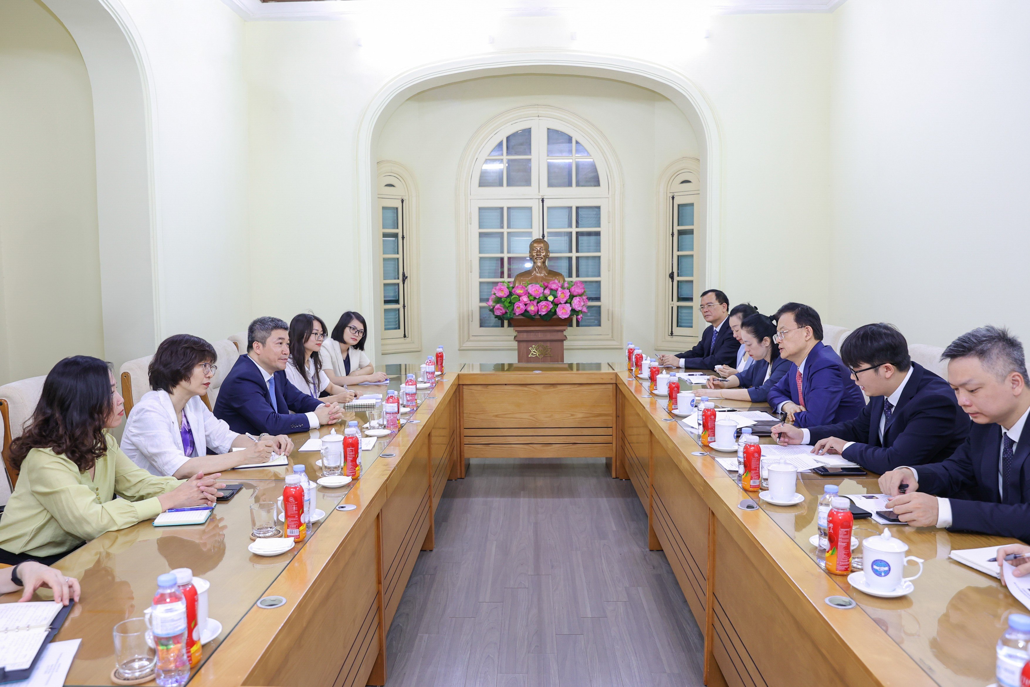 Quang cảnh buổi tiếp. (Ảnh: Đinh Hoà)