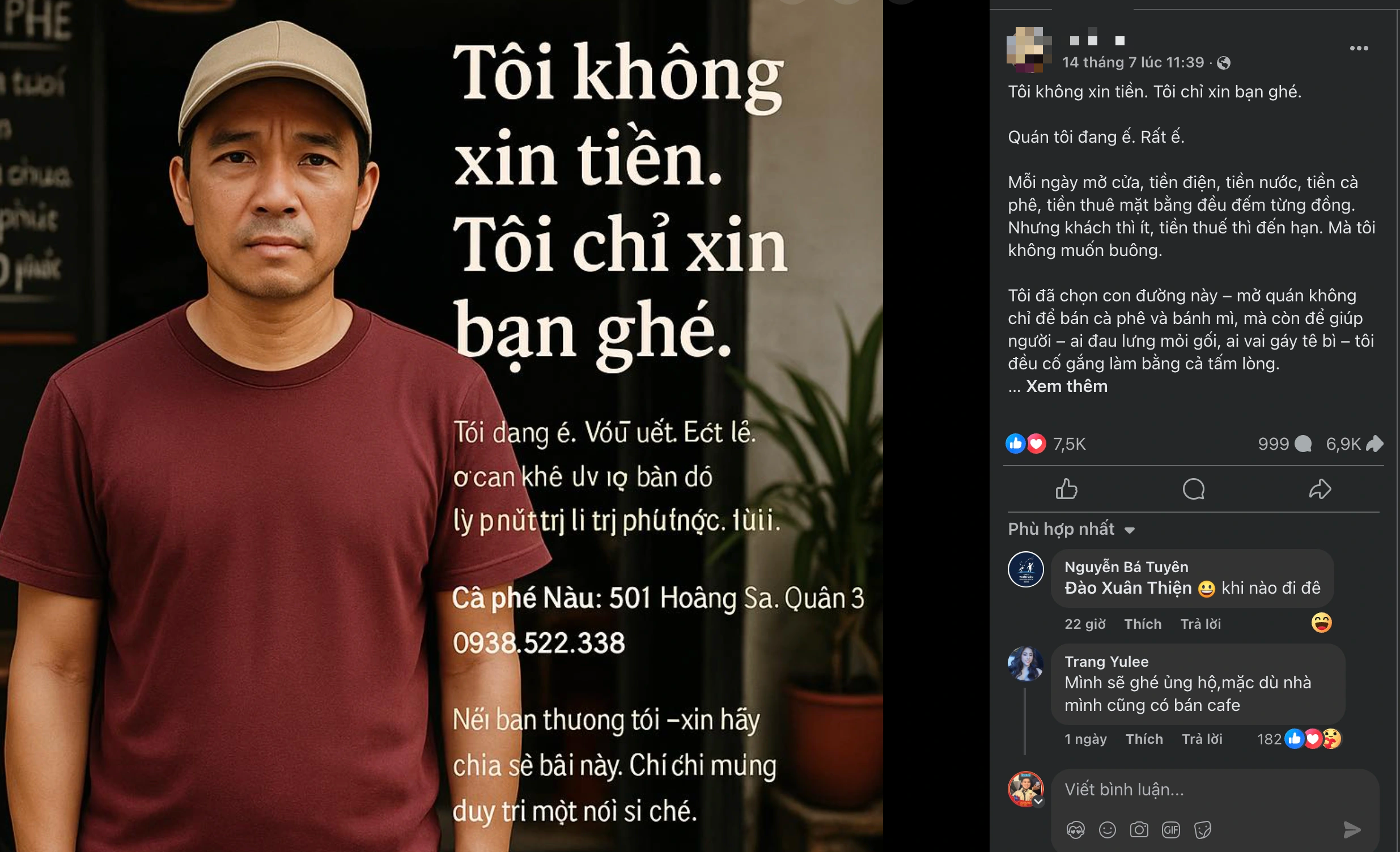 Bất ngờ lời 'cầu cứu' của chủ quán cà phê TP.HCM: 'Tôi không xin tiền, chỉ xin…'  - Ảnh 1.