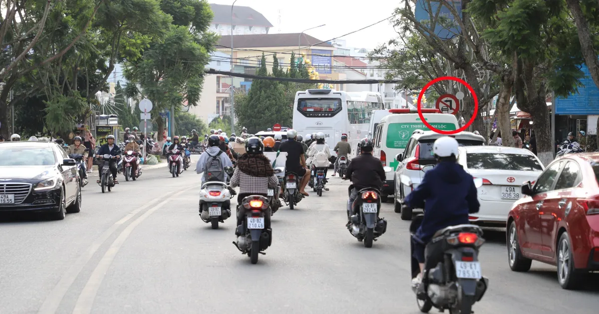 Many vehicles were fined due to "hidden" signs in Xuan Huong ward - Da Lat