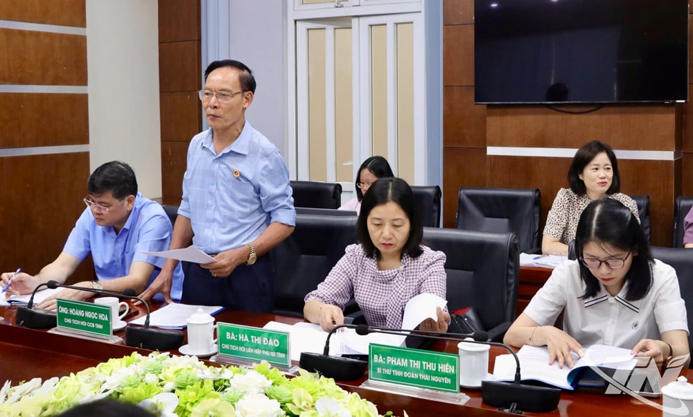 Leaders of the Provincial Veterans Association spoke at the Quarterly Meeting of 2025 of the Vietnam Bank for Social Policies with 4 entrusted socio-political organizations.