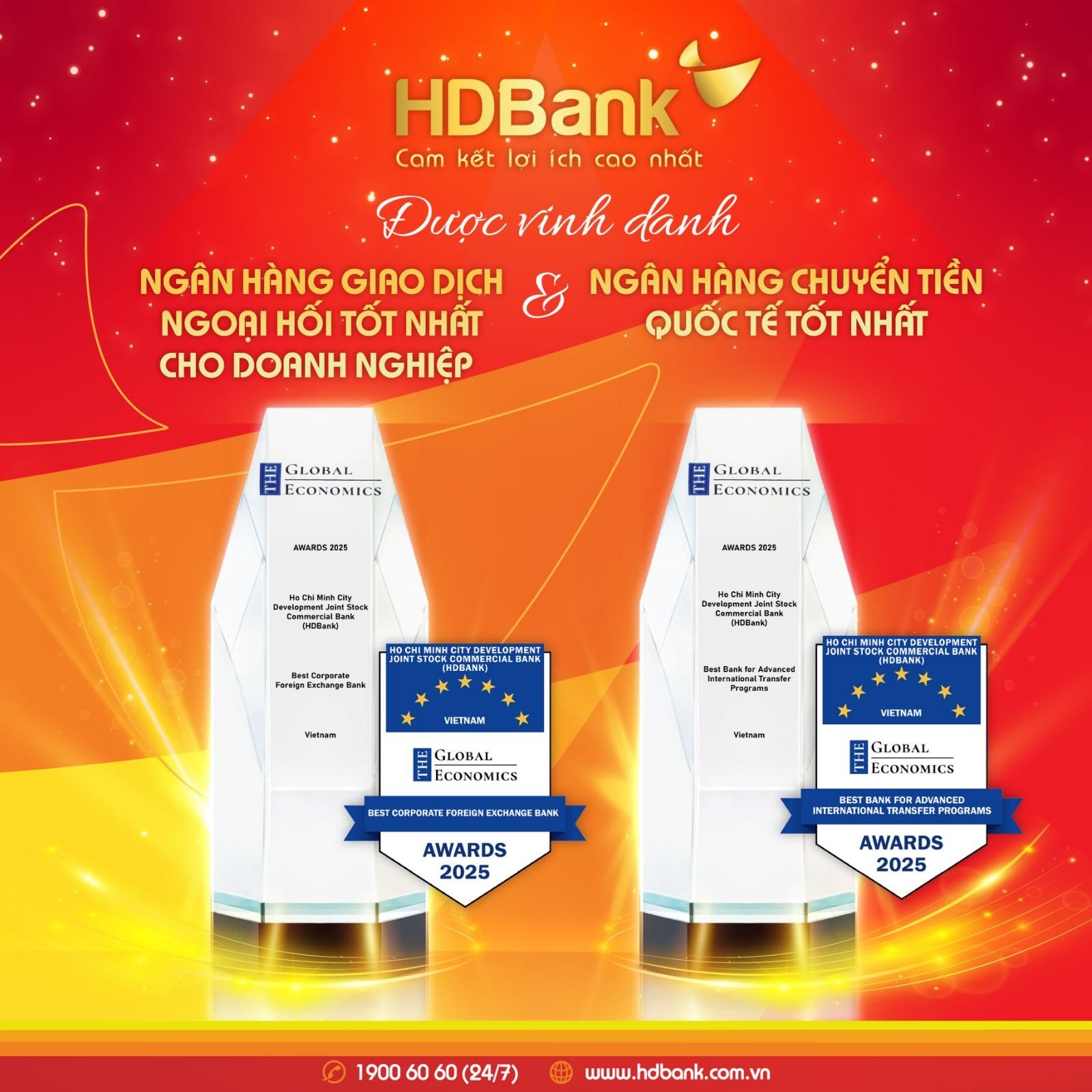 HDBank khẳng định vị thế với loạt giải thưởng ESG ngoại hối và thanh toán quốc tế