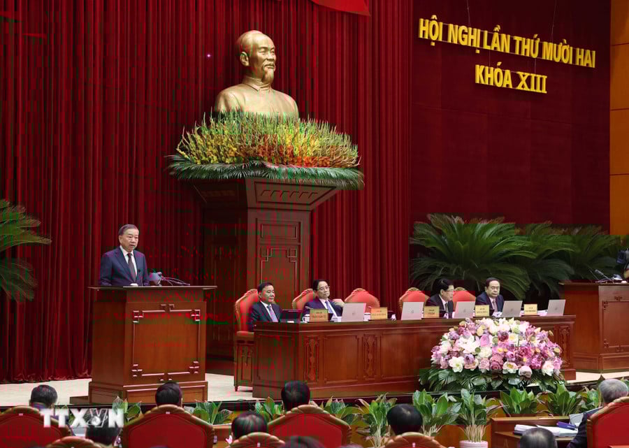 Tổng Bí thư Tô Lâm phát biểu khai mạc Hội nghị. (Ảnh: Thống Nhất/TTXVN)