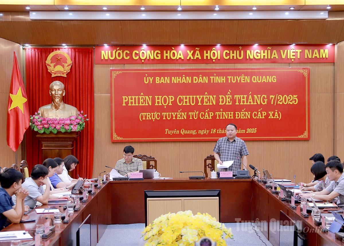 UBND tỉnh họp phiên chuyên đề tháng 7