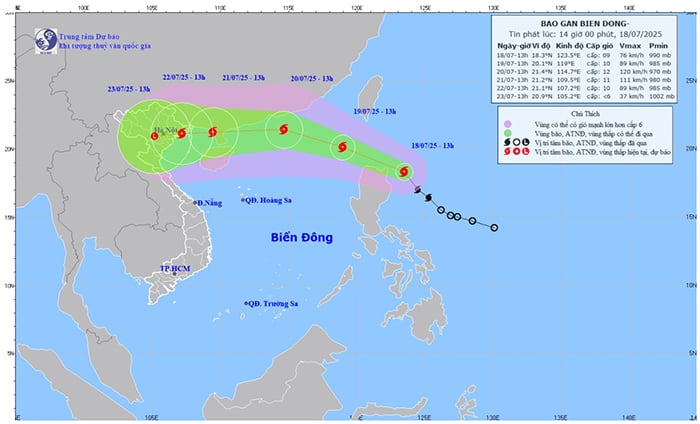 Cập nhật đường đi của bão số 3 Wipha, cảnh báo gây mưa lớn ở Bắc Bộ -0