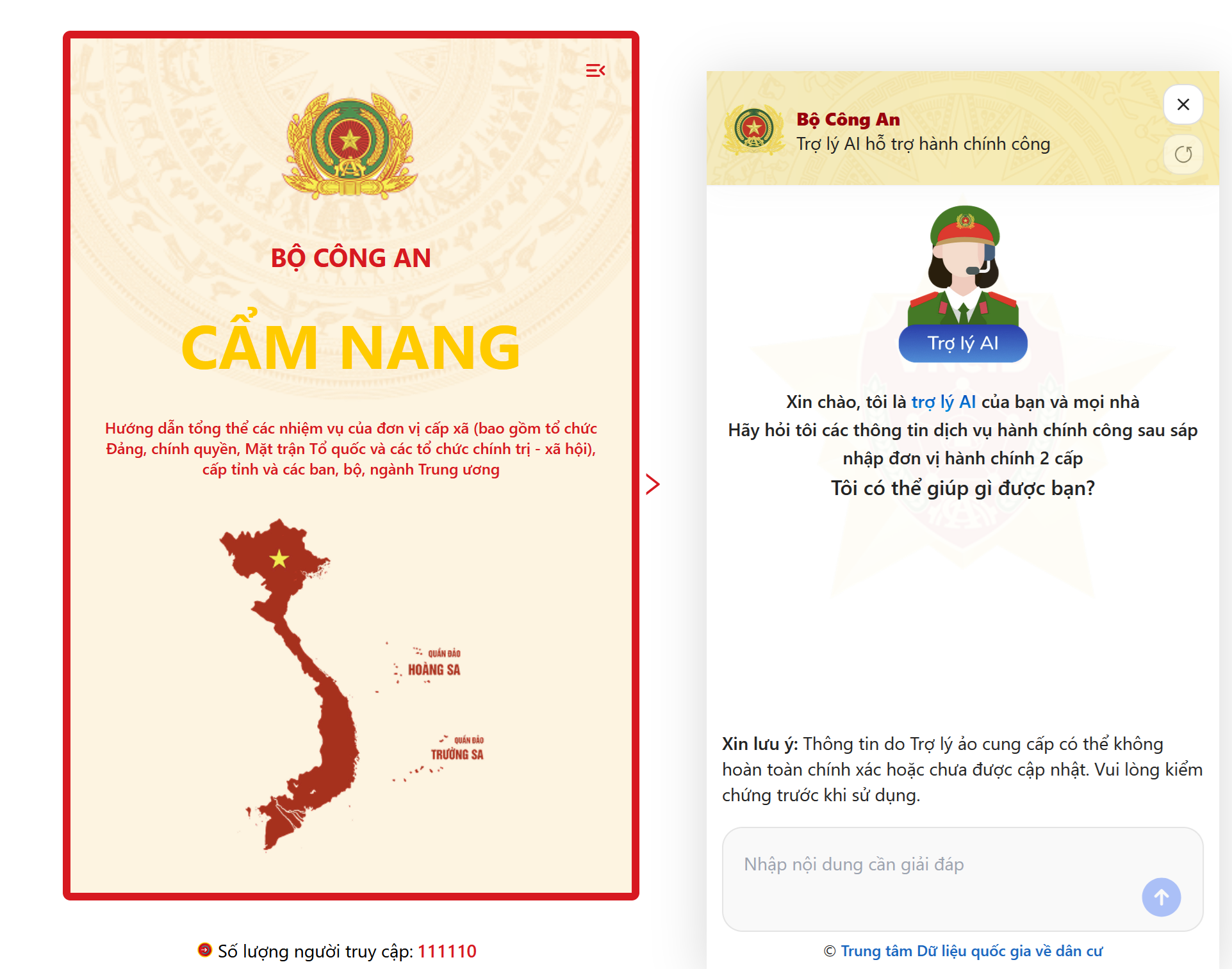 Hướng dẫn sử dụng trợ lý ảo AI của Bộ Công an tra cứu thủ tục hành chính - 2