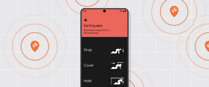 Earthquake warnings are sent immediately to phone users (Source: Google)