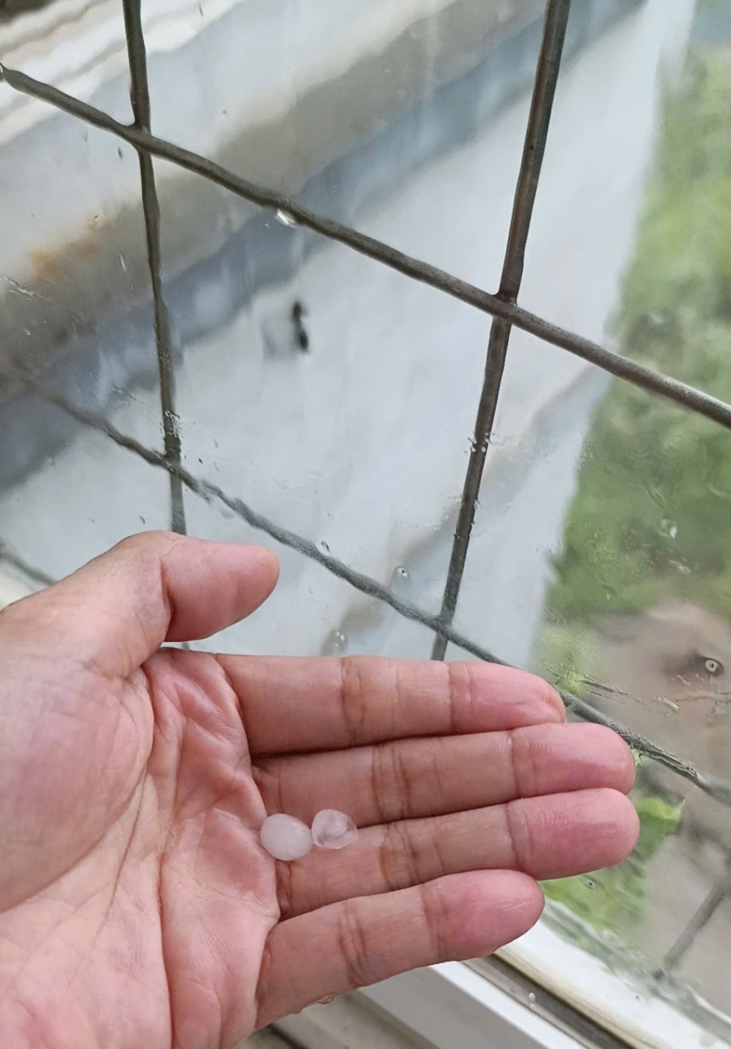 Các hạt mưa đá có kích thước nhỏ.