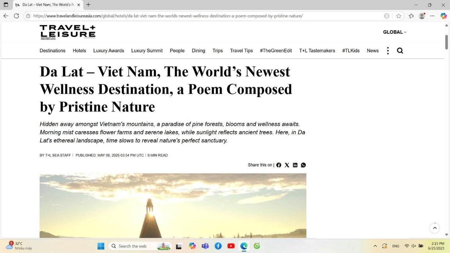 Đà Lạt xuất hiện trên tạp chí Travel and Leisure