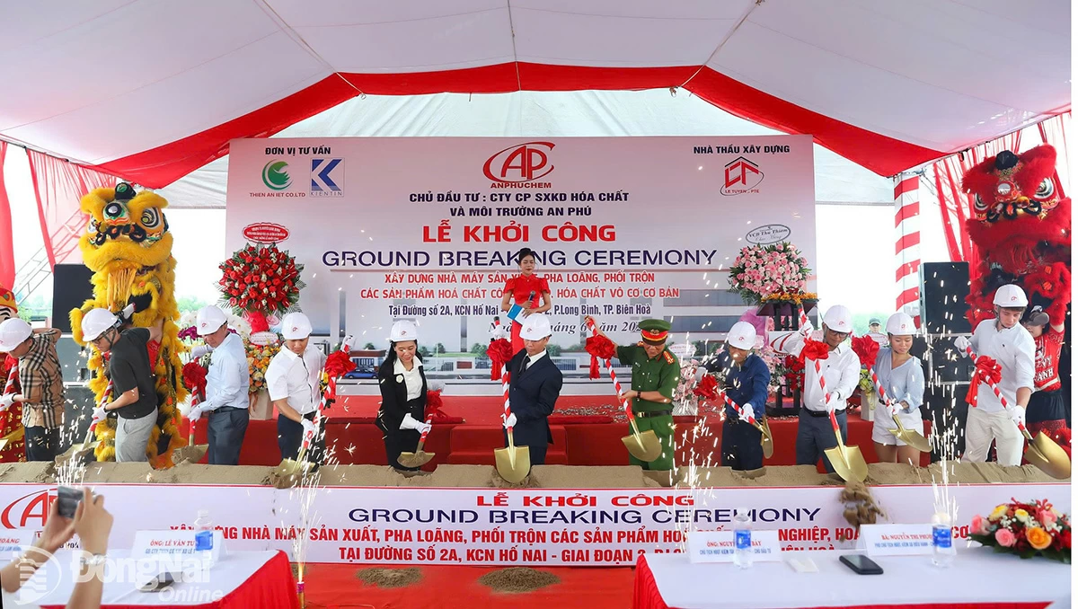 Ceremonia de inicio de la construcción de la fábrica en el Parque Industrial Ho Nai de An Phu Chemical and Environmental Production and Trading Joint Stock Company. Foto: V.Gia  