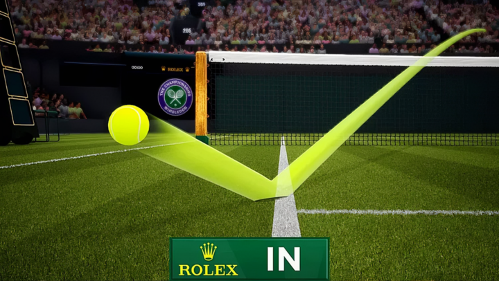 Một tình huống bóng được xác định bằng hệ thống tự động tại Wimbledon. (Nguồn: euronews.com)