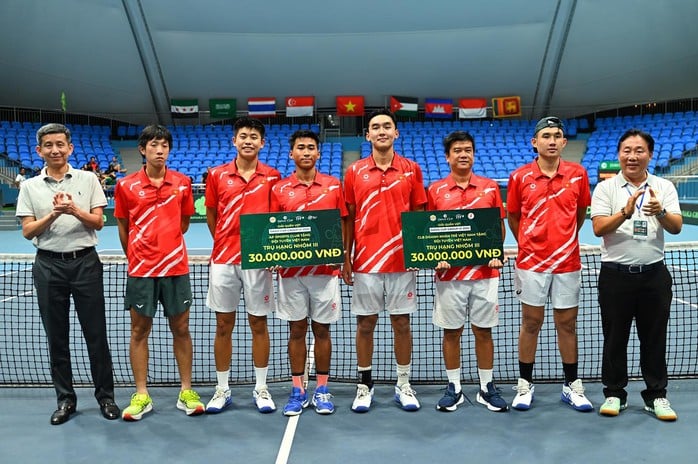 Tuyển quần vợt Việt Nam trụ hạng nhóm III Davis Cup, được thưởng hơn 200 triệu- Ảnh 1.
