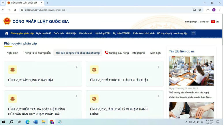 Đưa cẩm nang về công tác tư pháp tại chính quyền địa phương 2 cấp lên Cổng Pháp luật Quốc gia- Ảnh 1.