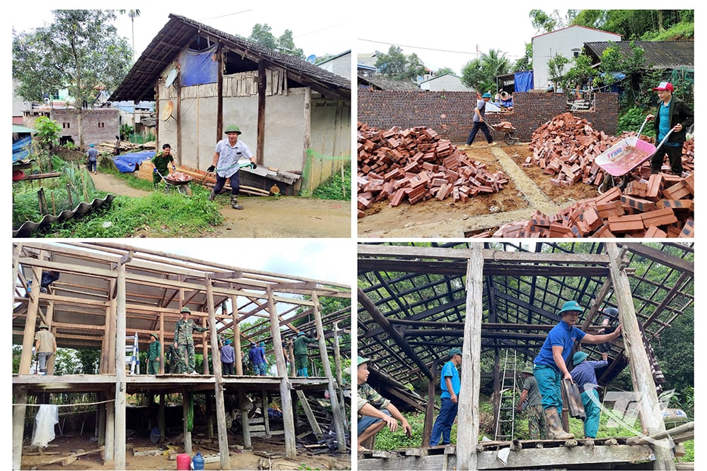 The Party Committee, government, and organizations of Thanh Mai commune help families get support to build houses locally.