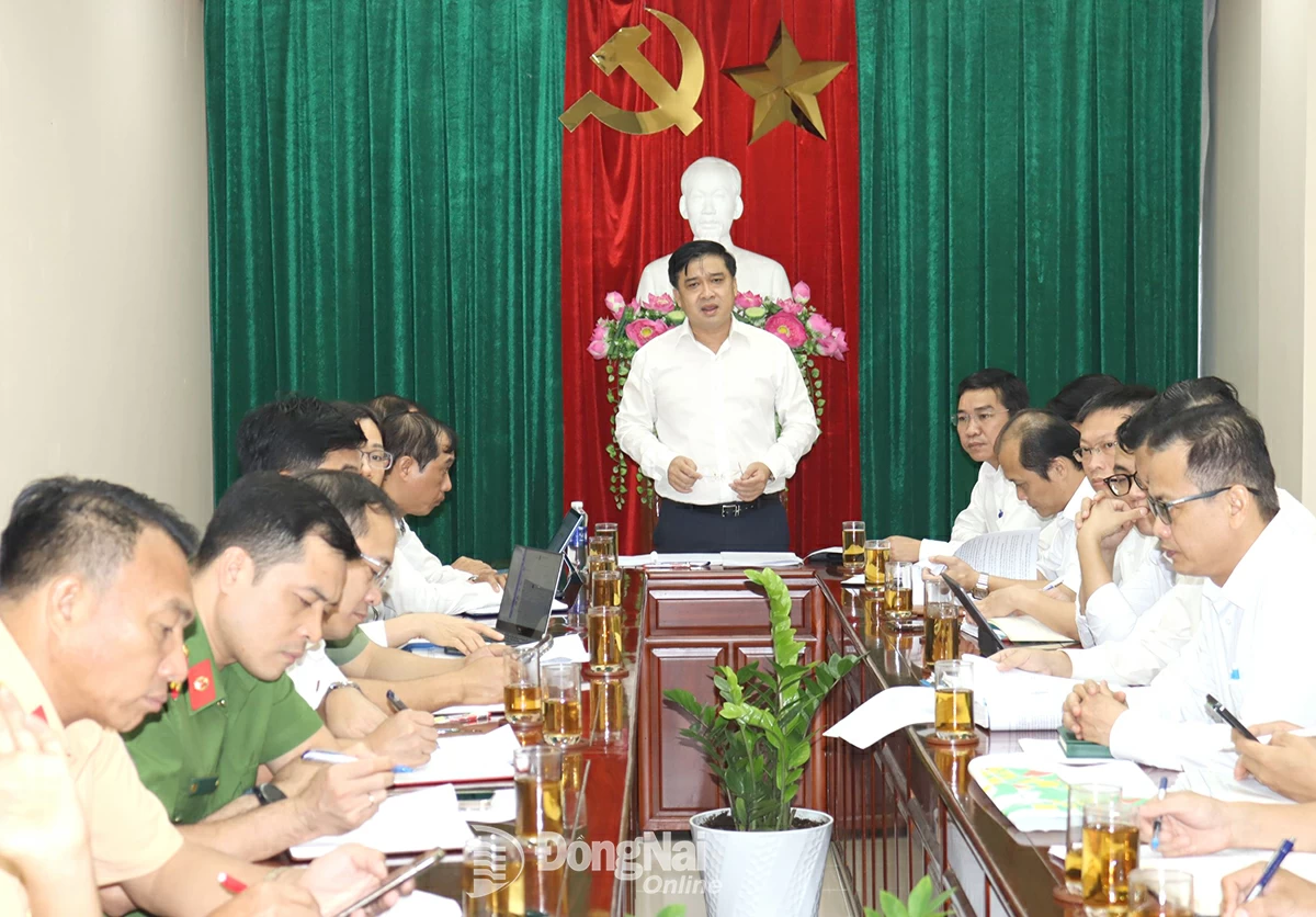 Phó chủ tịch UBND tỉnh Hồ Văn Hà phát biểu tại buổi làm việc. Ảnh: Hoàng Lộc
