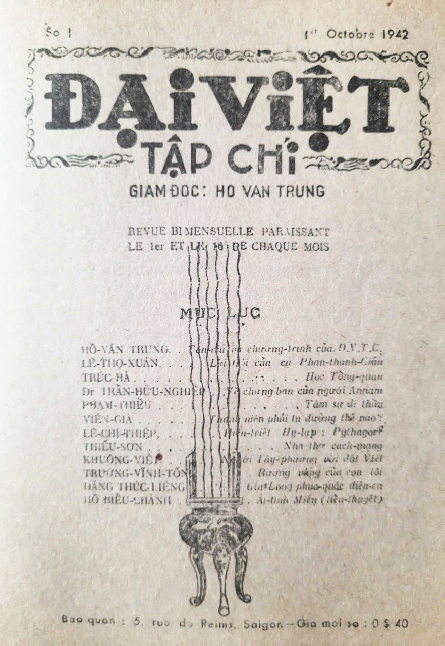 Hình bìa Đại Việt tập chí năm 1942.