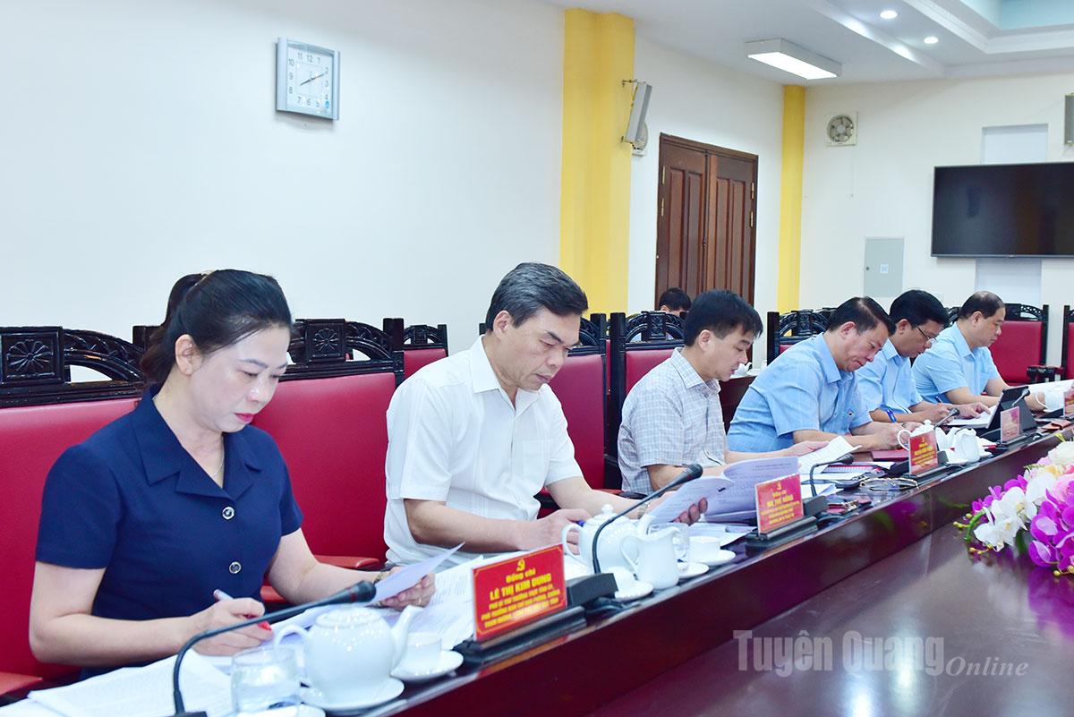 Các đồng chí Thường trực Tỉnh uỷ và thành viên Ban Chỉ đạo dự phiên họp.