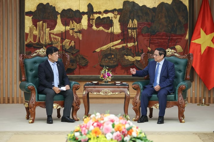 Prime Minister Pham Minh Chinh highly appreciated Sumitomo's investment projects in Vietnam (Photo: VGP/Nhat Bac)
