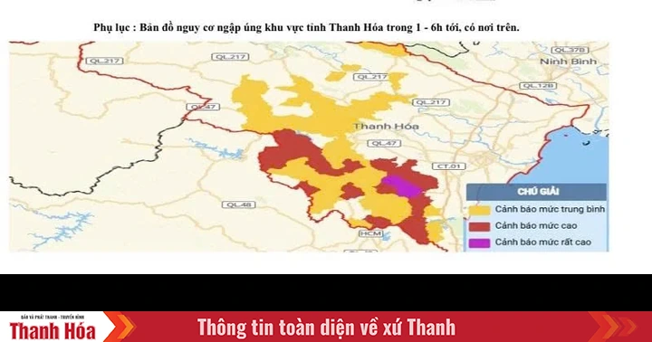 Cảnh báo ngập lụt tại nhiều địa phương trong tỉnh