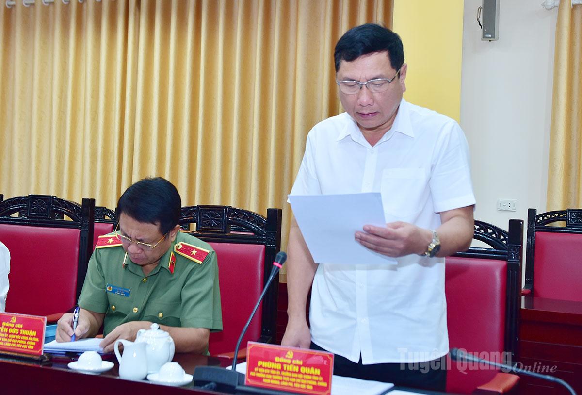 Đồng chí Trưởng Ban Nội chính Tỉnh ủy, Phó Trưởng Ban Thường trực Ban Chỉ đạo Phùng Tiến Quân quán triệt, triển khai thực hiện Thông báo kết luận tại Phiên họp thứ 28 của Ban Chỉ đạo Trung ương về phòng, chống tham nhũng, lãng phí, tiêu cực.

