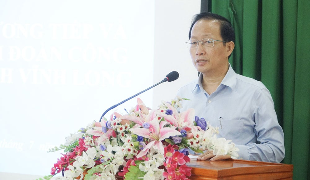 Ủy viên Ban Thường vụ Tỉnh ủy, Phó Chủ tịch UBND tỉnh- Nguyễn Trúc Sơn phát biểu tại buổi làm việc.