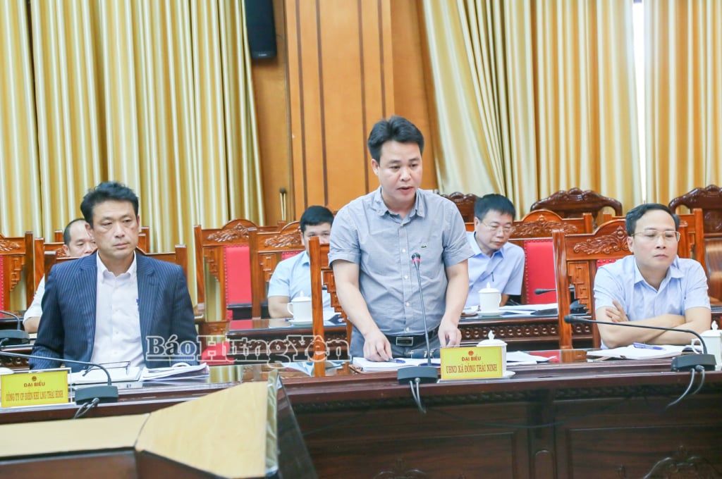 Lãnh đạo xã Đông Thái Ninh phát biểu về công tác giải phóng mặt bằng dự án LNG.