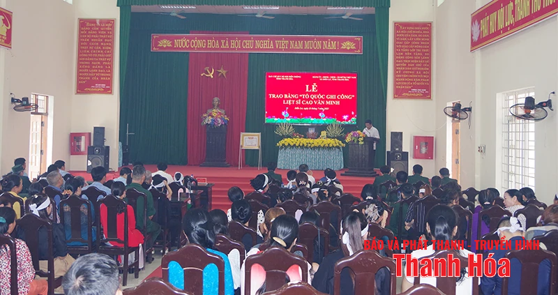 Trao bằng “Tổ quốc ghi công” cho liệt sỹ Cao Văn Minh