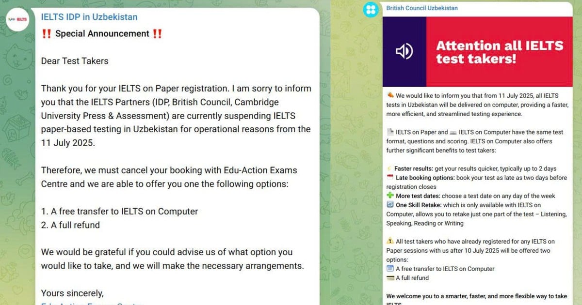 Why is paper-based IELTS suspended in an Asian country?