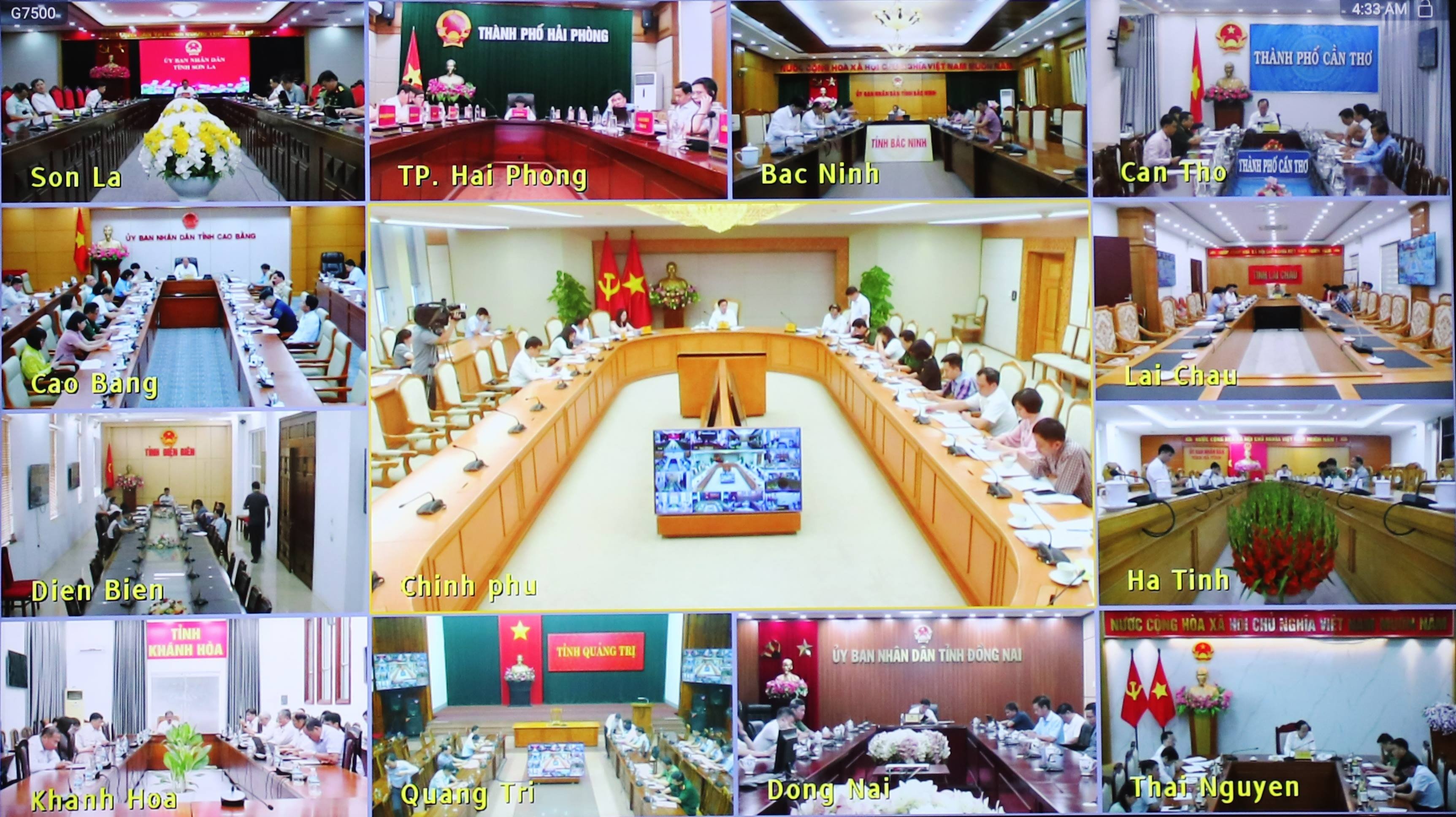 Hội nghị diễn ra theo hình thức trực tuyến với các địa phương.