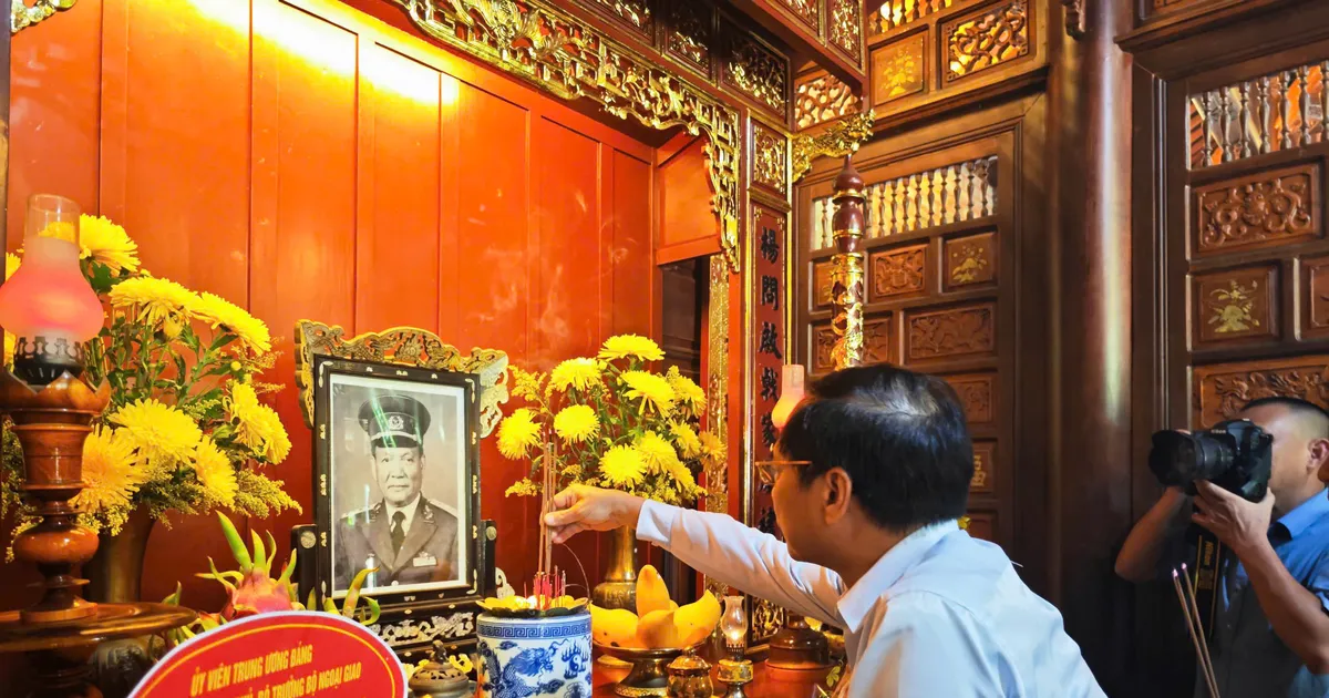 Phó Thủ tướng Bùi Thanh Sơn dâng hương tưởng niệm Đại tướng Lê Đức Anh
