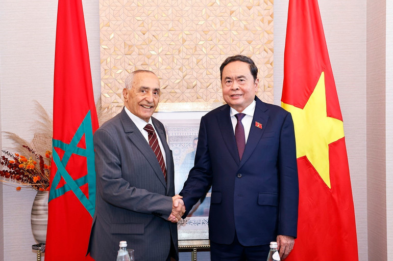 [Ảnh] Chủ tịch Quốc hội Trần Thanh Mẫn tiếp Chủ tịch Hội hữu nghị Morocco-Việt Nam
