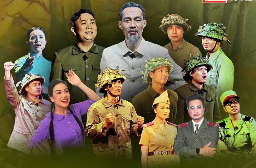 វិចិត្រករនៃរោងមហោស្រពកងទ័ព Cheo ក្នុងការសម្តែងរឿង 