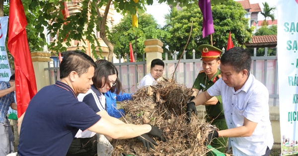 Xã Yên Lãng xử lý hàng chục tấn rác thải trong ngày tổng vệ sinh môi trường