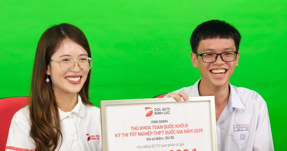 DOL English accompanies the top student of block B Tran Duc Tai