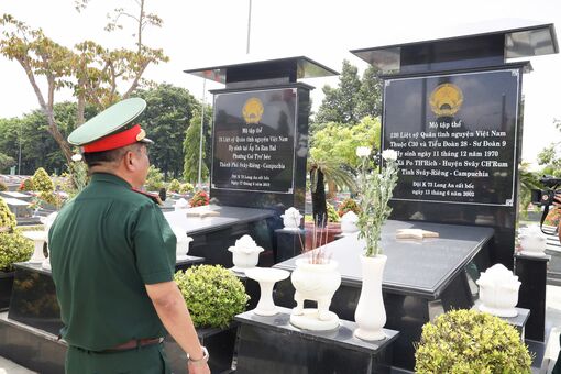Mass grave of 120 martyrs next to the national flagpole