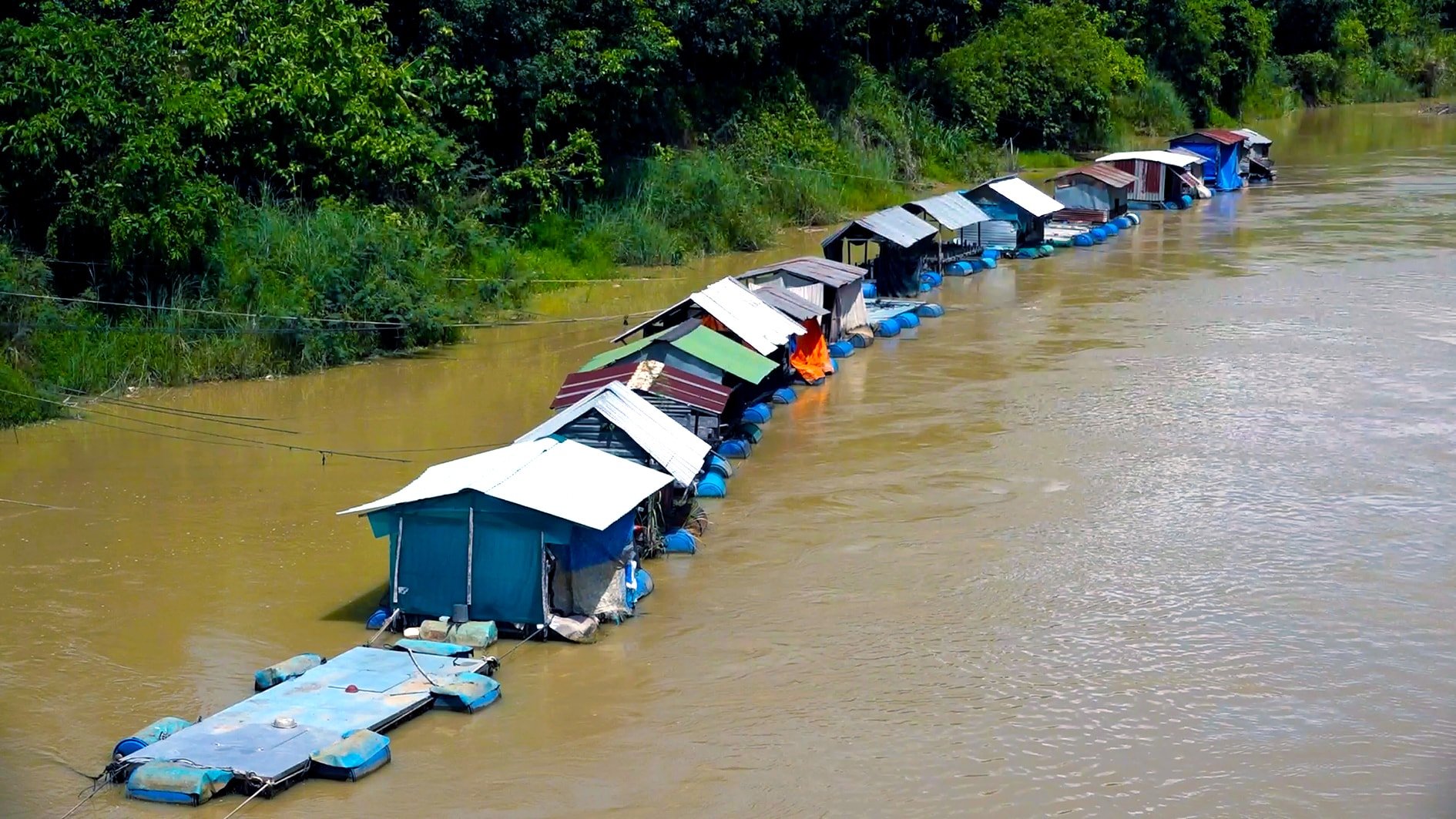 Nuôi cá lồng bè trên sông La Ngà(Ảnh N. Lân)