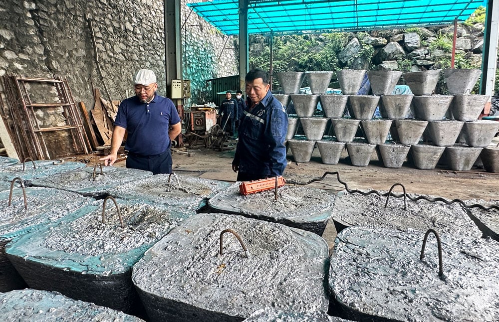 Sản phẩm chì xuất khẩu của Công ty TNHH Thương mại Dịch vụ Hoàng Nam, xã Chợ Đồn.