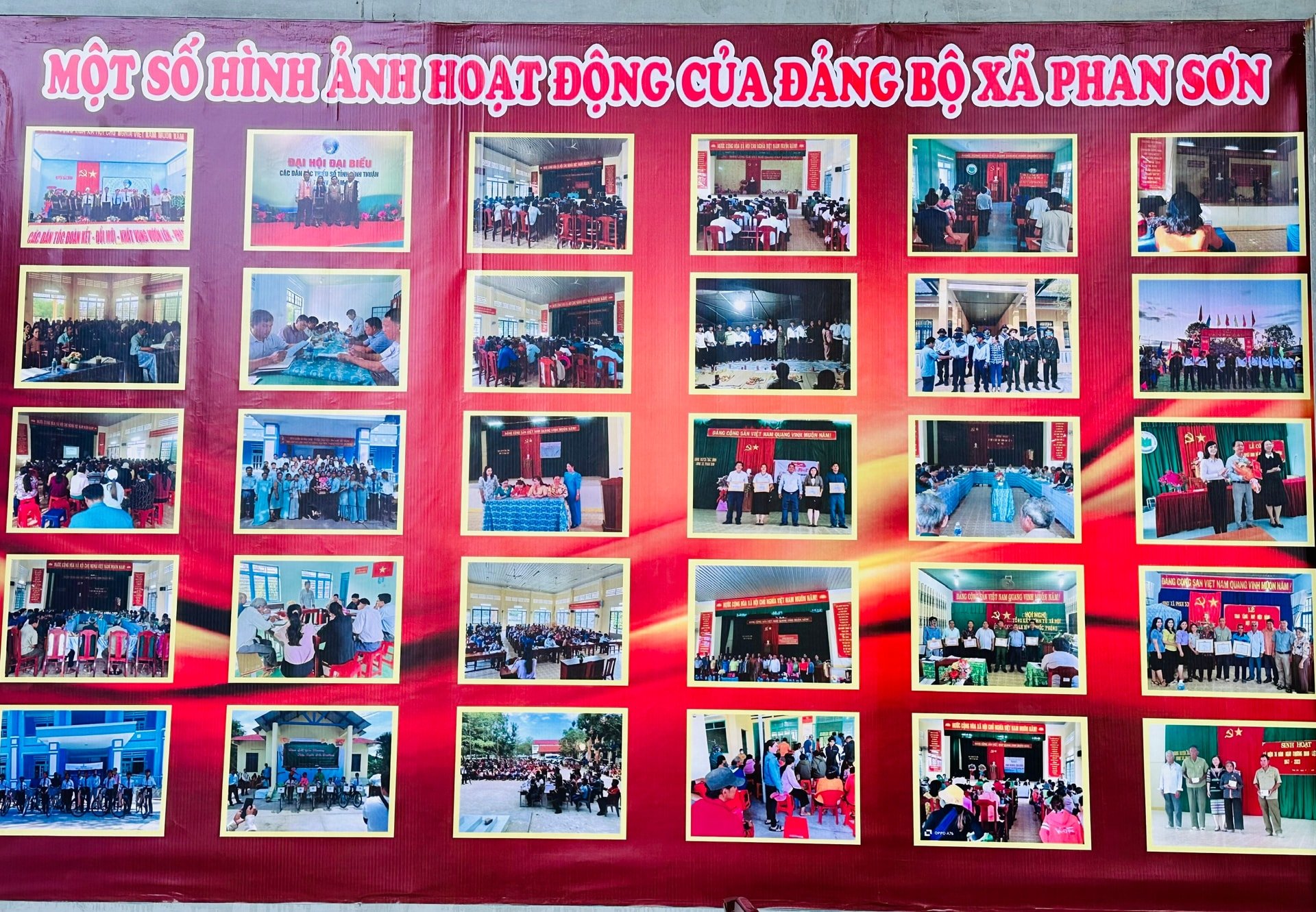 Một số hình ảnh hoạt động của Đảng bộ xã Phan Sơn được trưng bày tại đại hội
