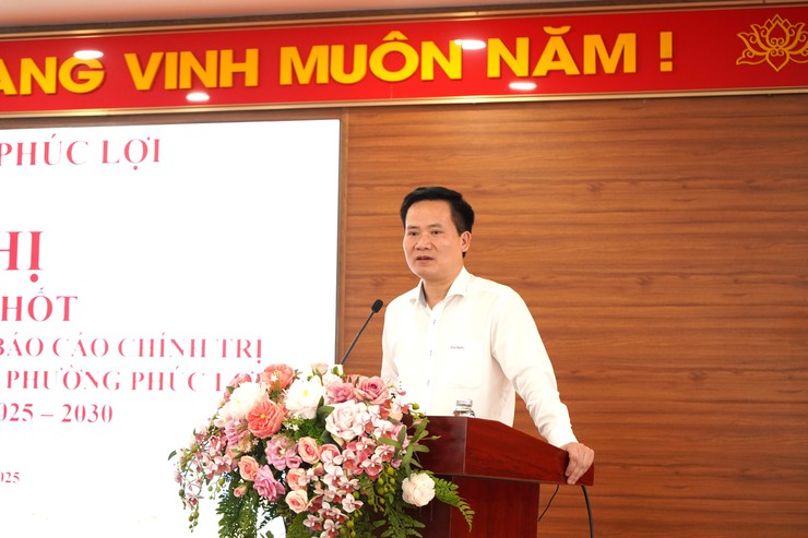 Phúc Lợi tổ chức Hội nghị lấy ý kiến đóng góp vào dự thảo Báo cáo chính trị Đại hội Đảng bộ phường lần thứ I- Ảnh 3.