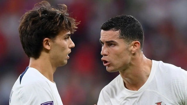 ខ្សែប្រយុទ្ធ Joao Felix (ឆ្វេង) នឹងលេងជាមួយ Ronaldo នៅ Saudi Pro League។