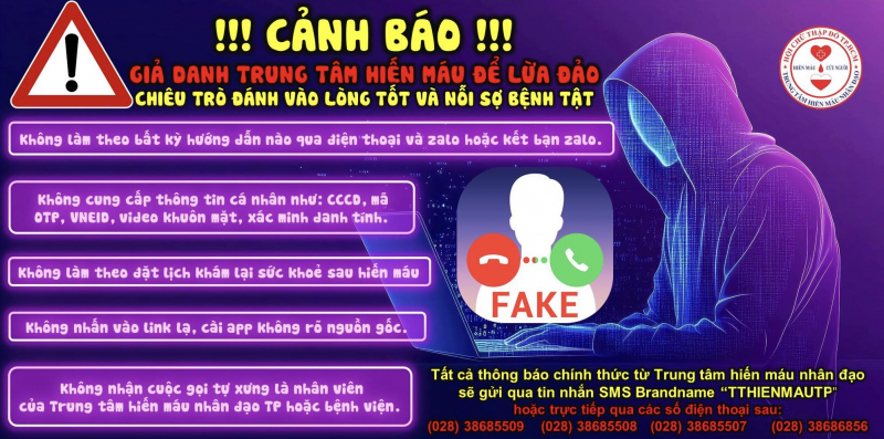 TP Hồ Chí Minh cảnh báo thủ đoạn giả mạo cán bộ y tế lừa đảo người hiến máu  -0
