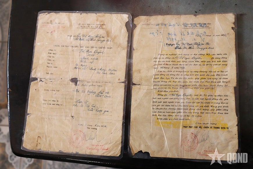  Giấy báo tử của liệt sĩ Vũ Ngọc Quỳnh (tỉnh Ninh Bình).