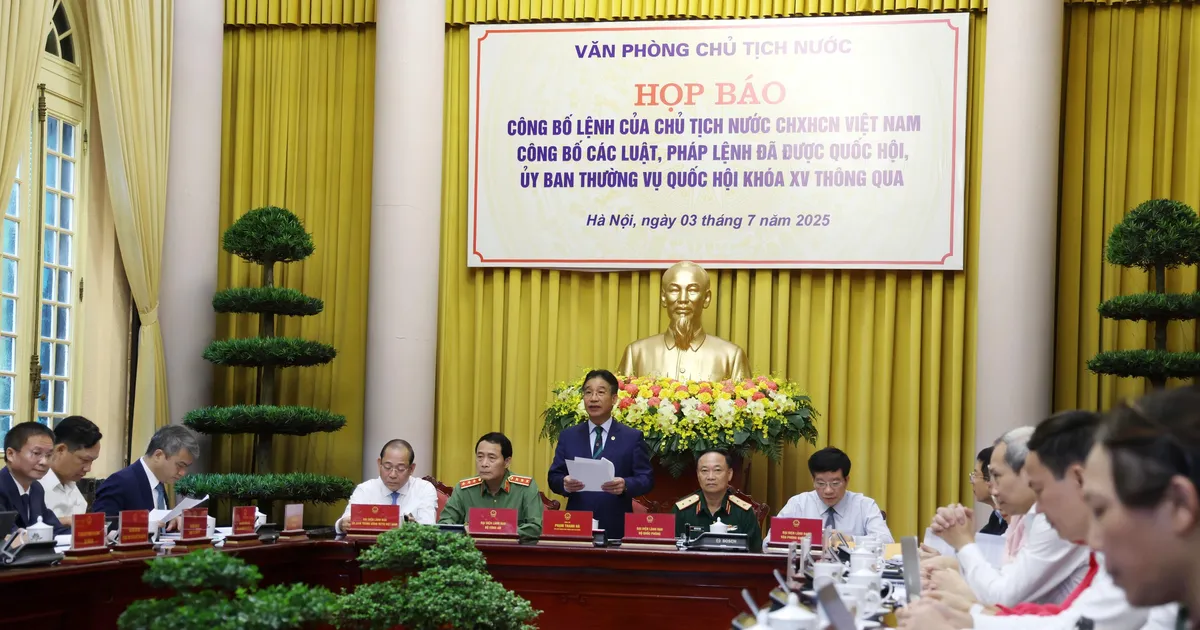 Announcement of the President's Order on 16 laws and ordinances just passed by the National Assembly
