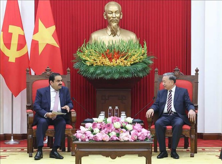 Tổng Bí thư Tô Lâm tiếp Chủ tịch Tập đoàn Adani Ấn Độ- Ảnh 2.