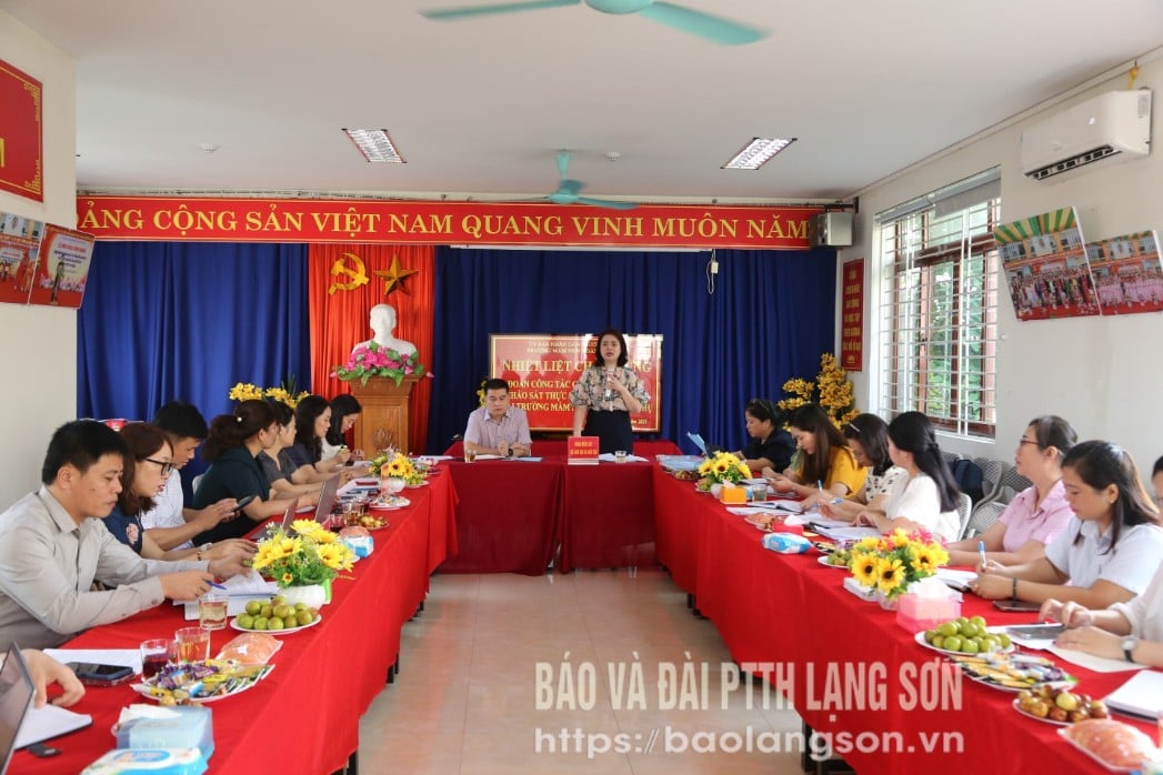 Trưởng đoàn công tác phát biểu tại buổi khảo sát