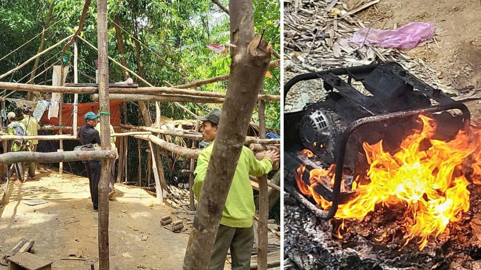Xây dựng phương án đánh sập các hầm vàng trái phép tại xã Bến Quan