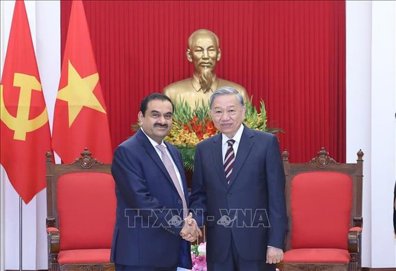 Tổng Bí thư Tô Lâm tiếp Chủ tịch Tập đoàn Adani Ấn Độ- Ảnh 1.