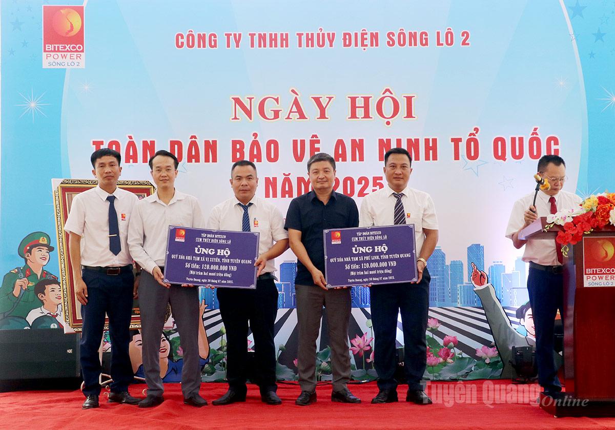 Tập đoàn BITEXCO và Cụm thủy điện sông Lô ủng hộ quỹ xóa nhà tạm cho xã Vị Xuyên, xã Phú Linh.