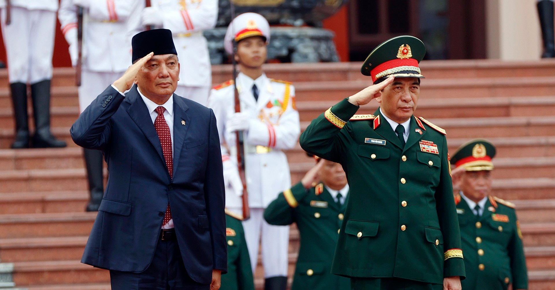 Đại tướng Phan Văn Giang chủ trì lễ đón Bộ trưởng Quốc phòng Indonesia