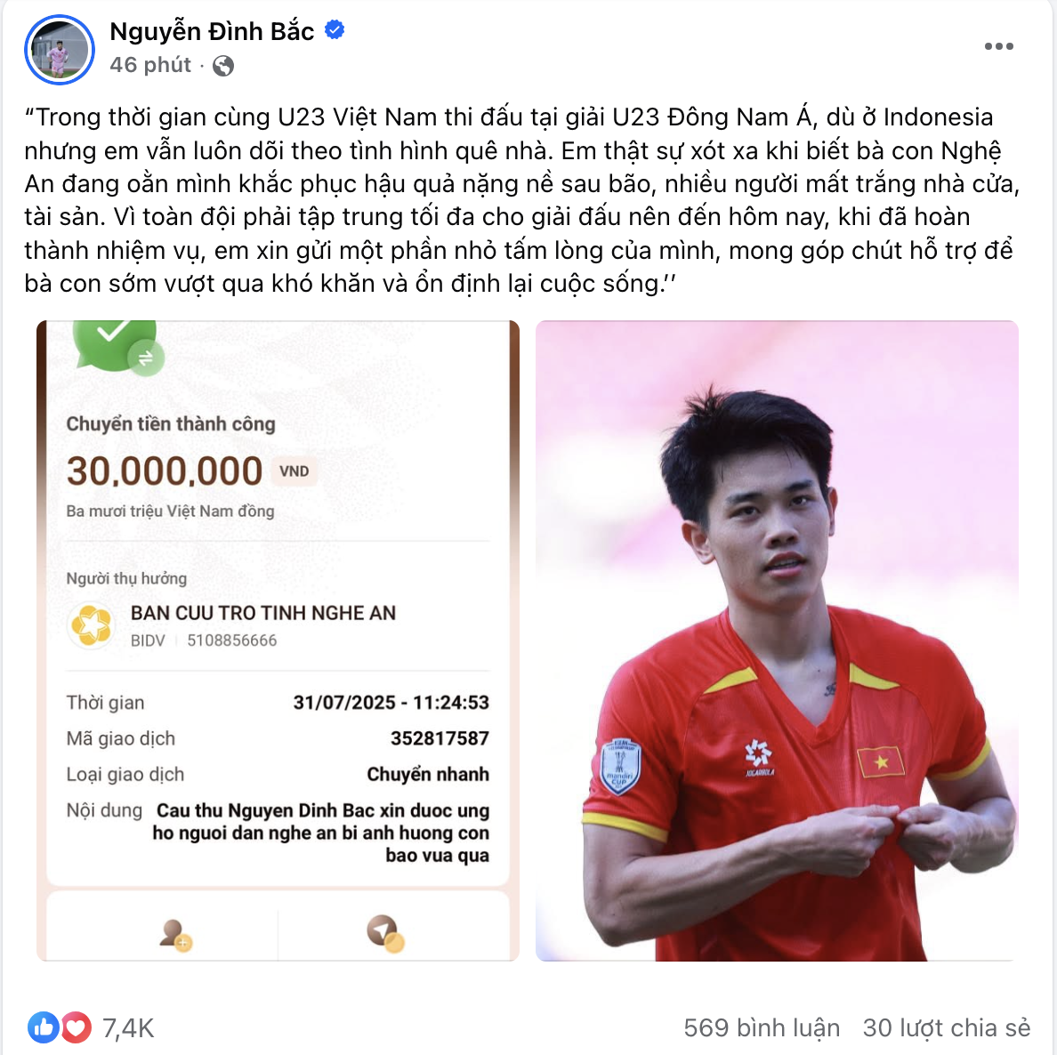 Đình Bắc được khen với hành động rất đẹp sau chức vô địch cùng U.23 Việt Nam- Ảnh 1.